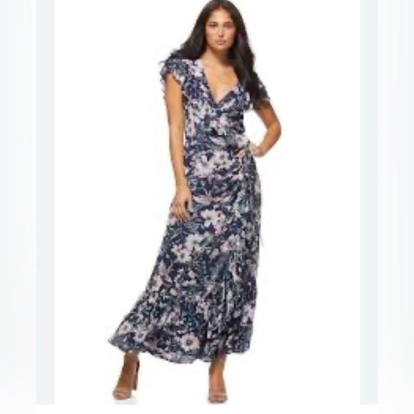 NWT Wrap Maxi Floral dress Size Small‎ Cap Sleeve by Sofia Vergara - Picture 1 of 13